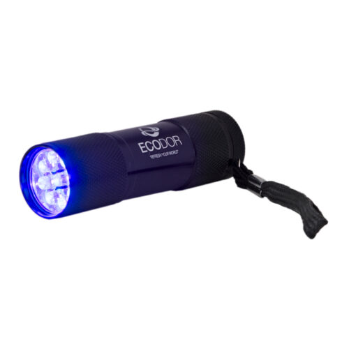 Ecodor EcoLight UV-LED urinedetector voor het opsporen van onzichtbare urinevlekken van honden, katten en andere huisdieren op tapijt, meubels en vloeren.